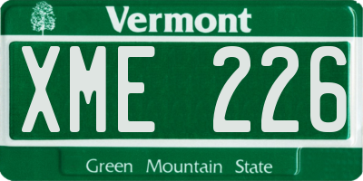 VT license plate XME226