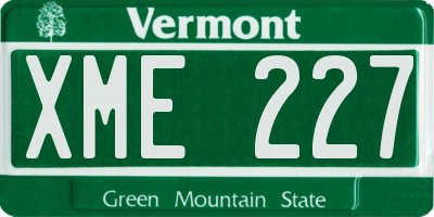 VT license plate XME227