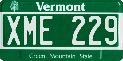 VT license plate XME229