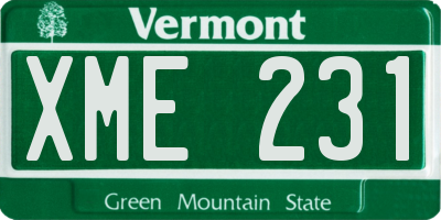 VT license plate XME231