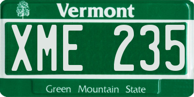 VT license plate XME235