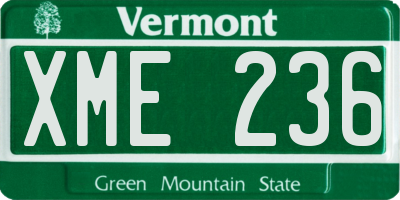 VT license plate XME236