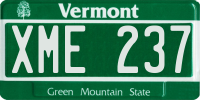 VT license plate XME237