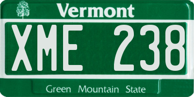 VT license plate XME238