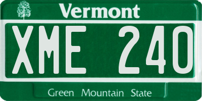 VT license plate XME240