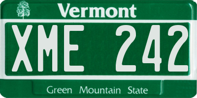VT license plate XME242