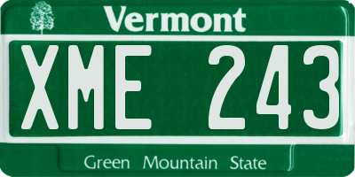 VT license plate XME243