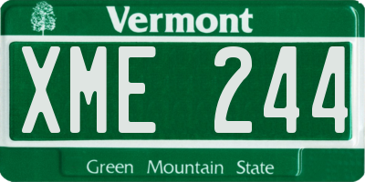 VT license plate XME244