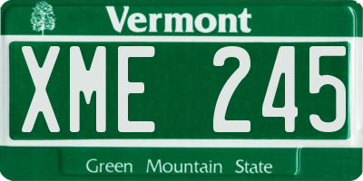 VT license plate XME245
