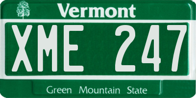 VT license plate XME247