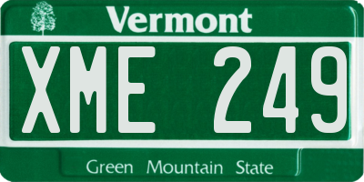 VT license plate XME249