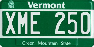 VT license plate XME250