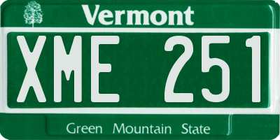 VT license plate XME251