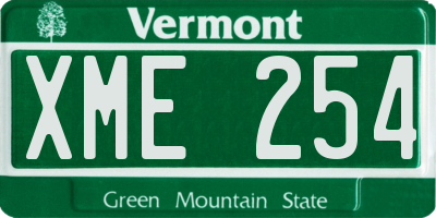 VT license plate XME254