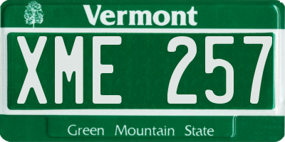 VT license plate XME257