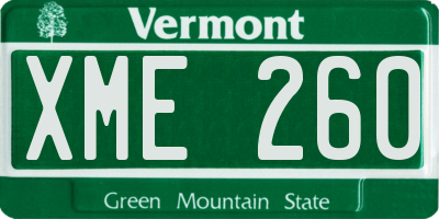 VT license plate XME260