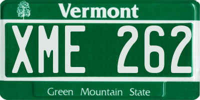 VT license plate XME262