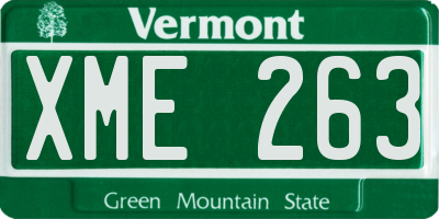 VT license plate XME263