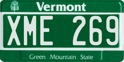 VT license plate XME269
