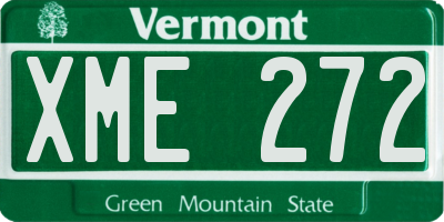 VT license plate XME272