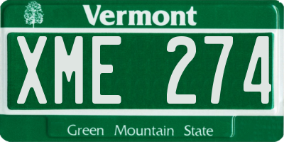 VT license plate XME274
