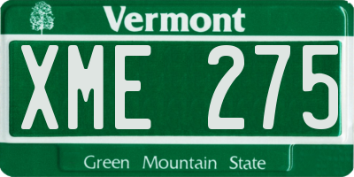 VT license plate XME275