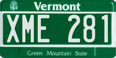 VT license plate XME281