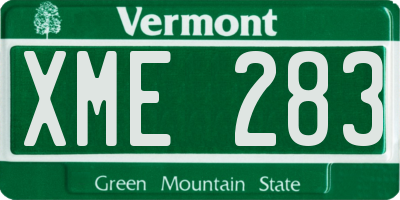 VT license plate XME283