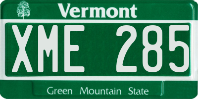 VT license plate XME285
