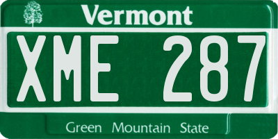 VT license plate XME287