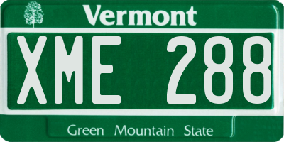 VT license plate XME288