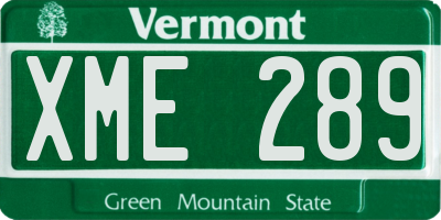 VT license plate XME289