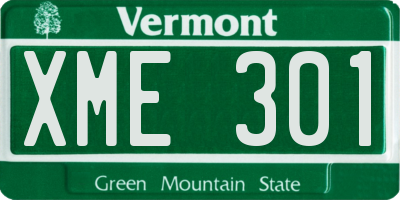 VT license plate XME301