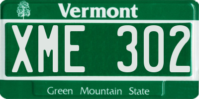 VT license plate XME302