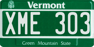 VT license plate XME303