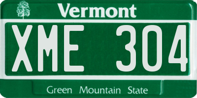 VT license plate XME304