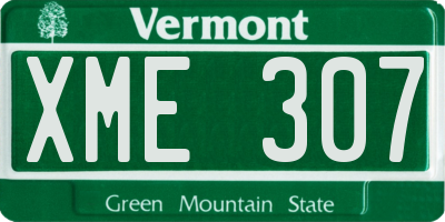 VT license plate XME307
