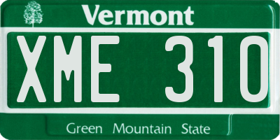VT license plate XME310