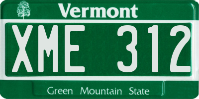VT license plate XME312