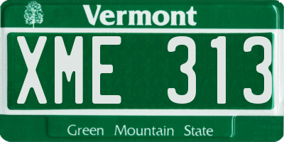 VT license plate XME313