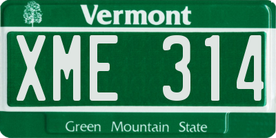 VT license plate XME314