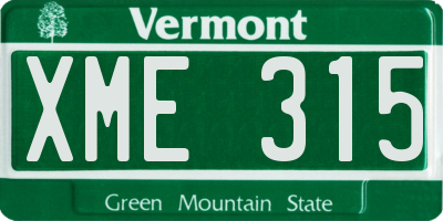 VT license plate XME315