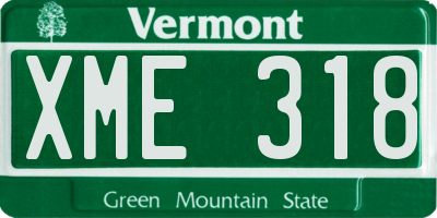 VT license plate XME318