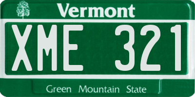 VT license plate XME321