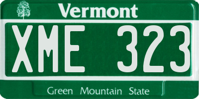 VT license plate XME323