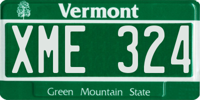 VT license plate XME324