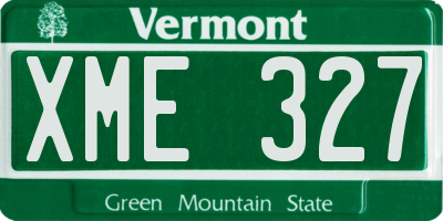 VT license plate XME327