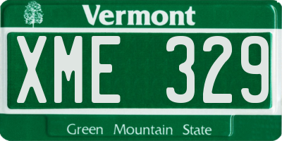 VT license plate XME329