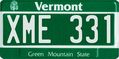 VT license plate XME331