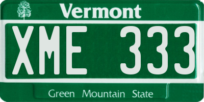 VT license plate XME333